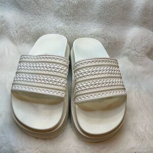 Adidas White Women's Platform Slide Sandals